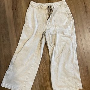 Off white denim wide leg jeans